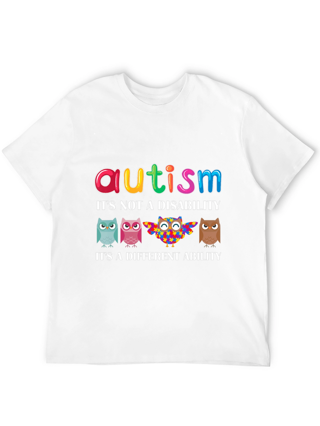 Autism Awareness Owl T-Shirt - Its a Different Ability