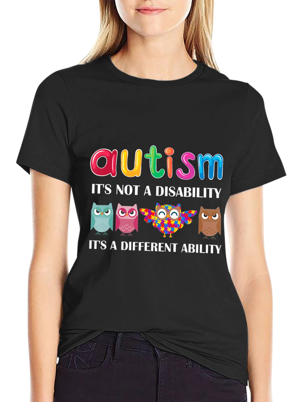 Autism Awareness Owl T-Shirt - Its a Different Ability