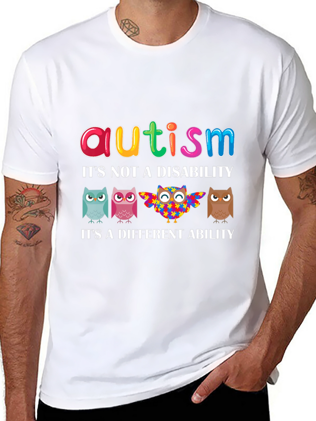 Autism Awareness Owl T-Shirt - Its a Different Ability