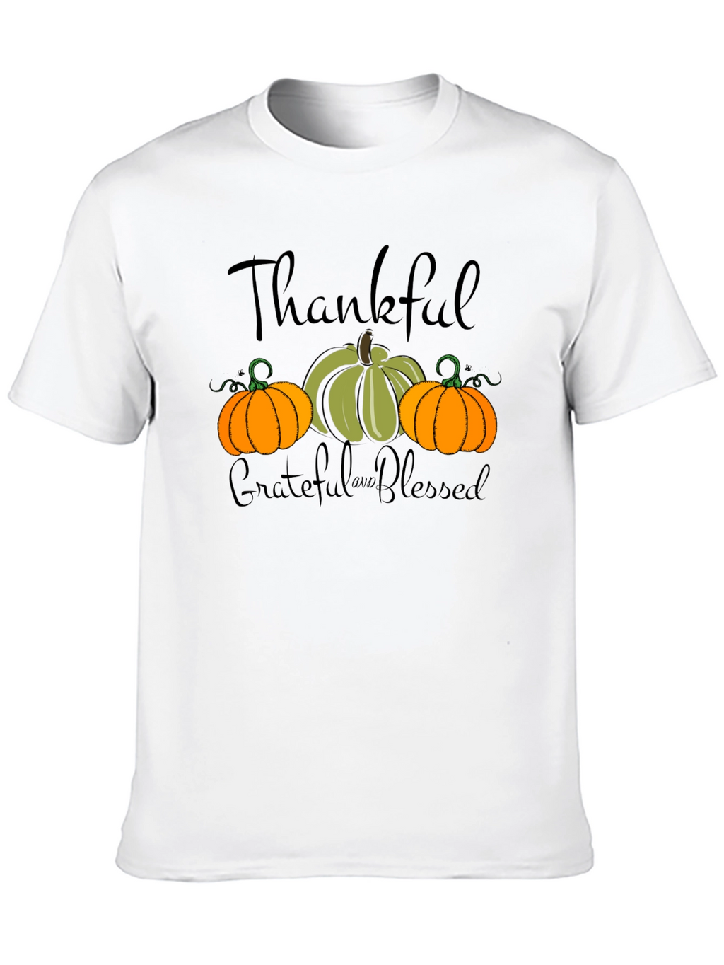 Thankful Grateful Blessed Pumpkin T-Shirt