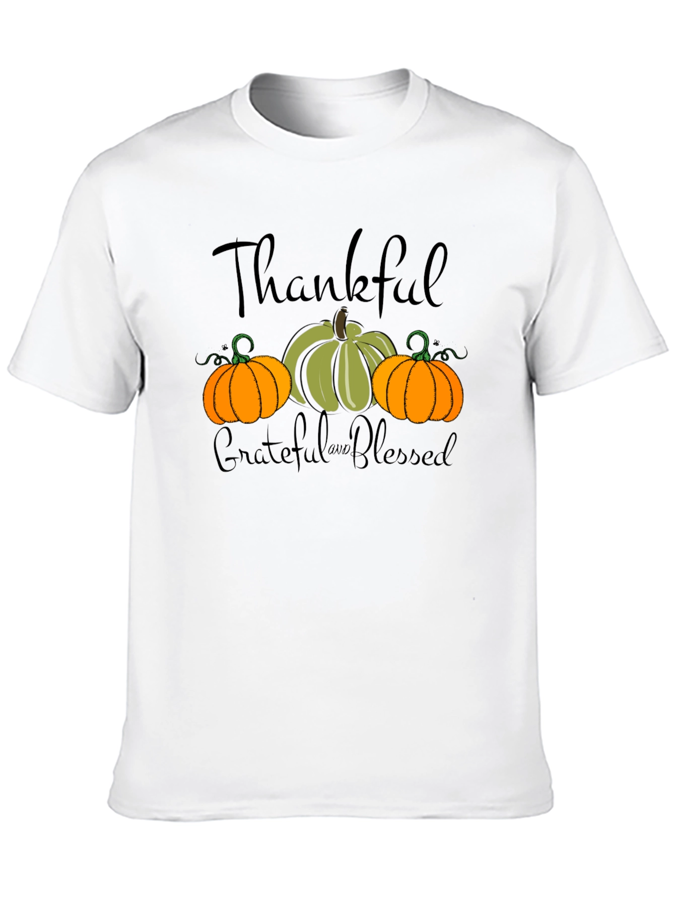 Thankful Grateful Blessed Pumpkin T-Shirt