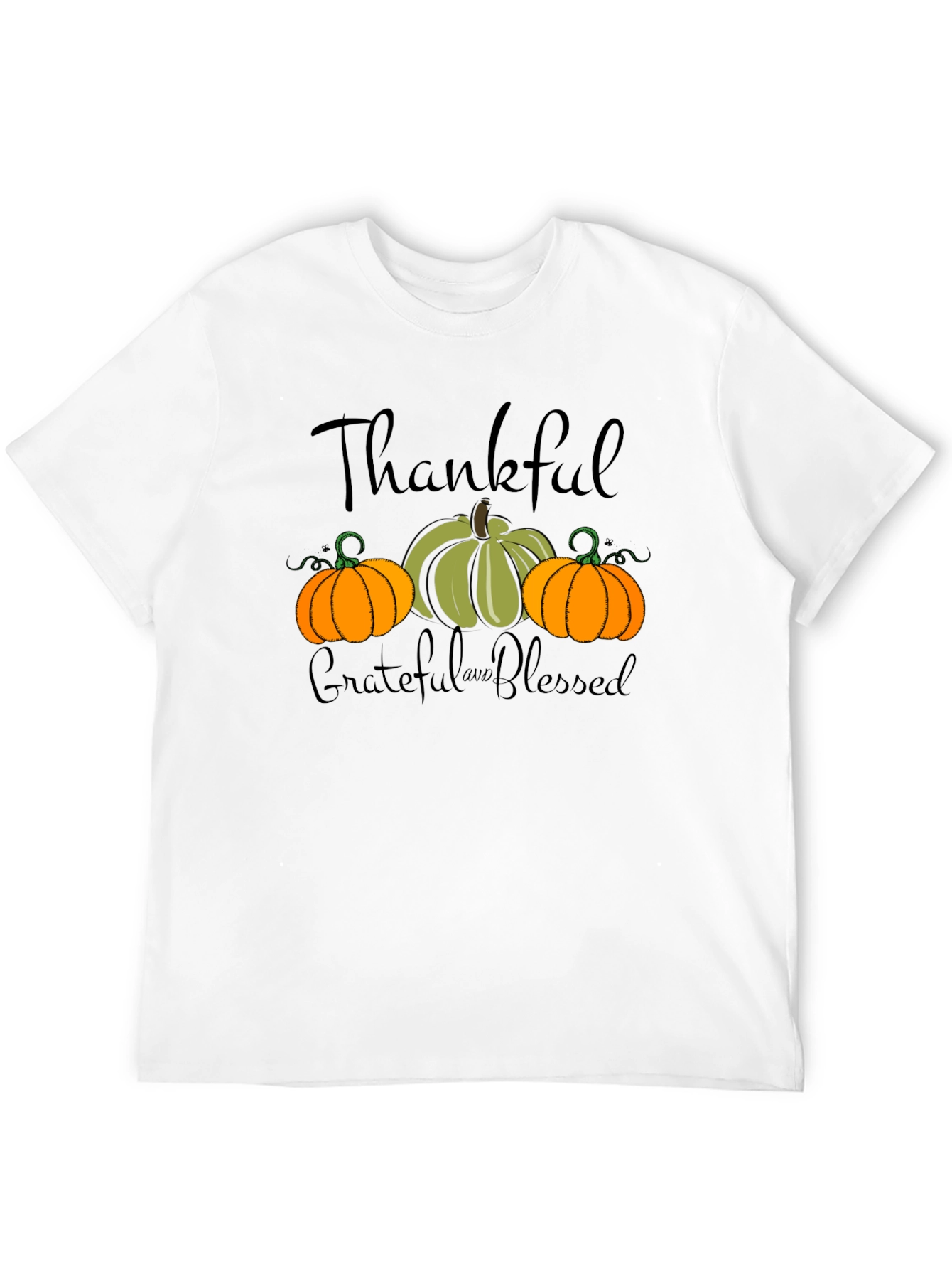 Thankful Grateful Blessed Pumpkin T-Shirt