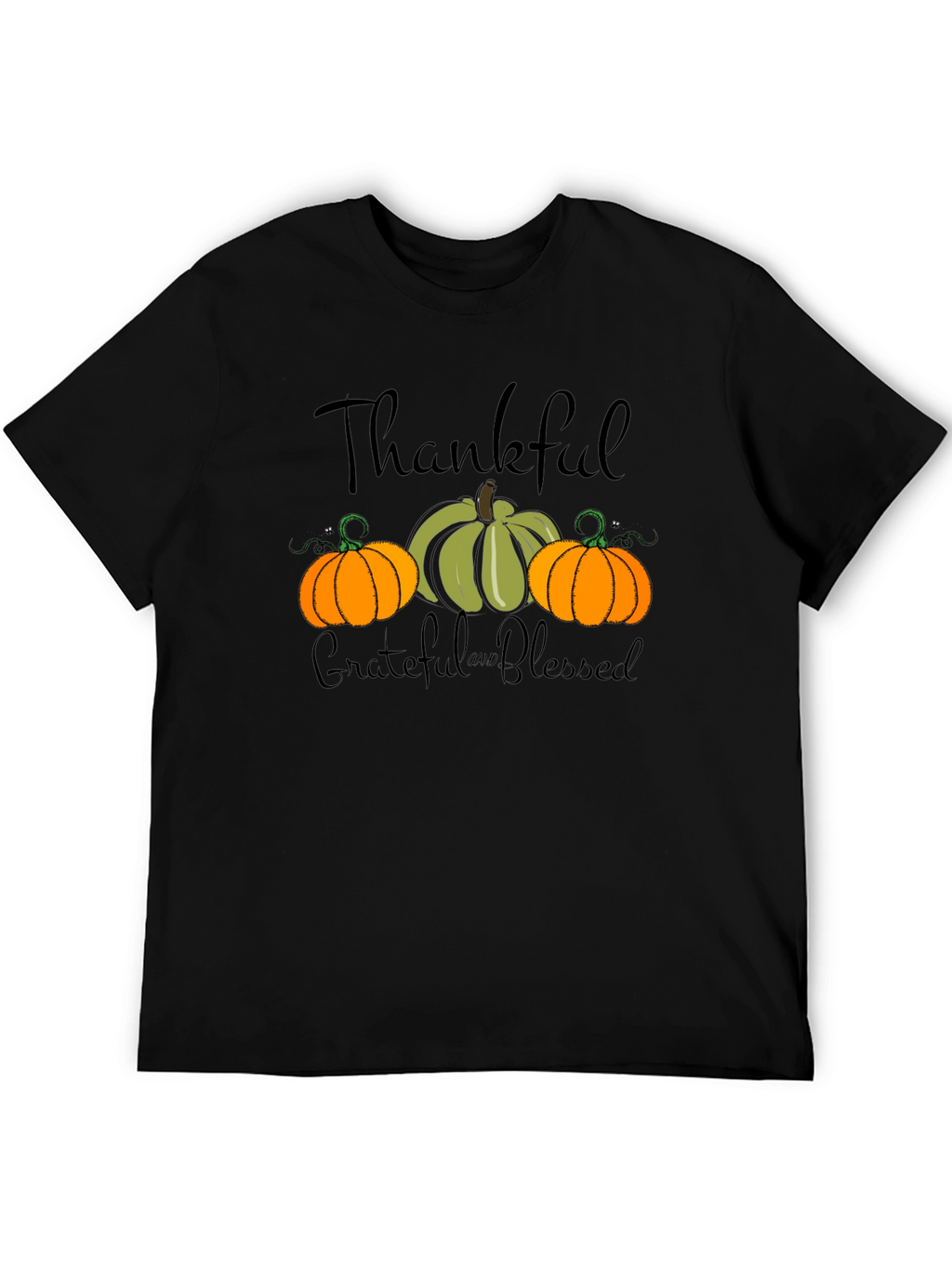 Thankful Grateful Blessed Pumpkin T-Shirt