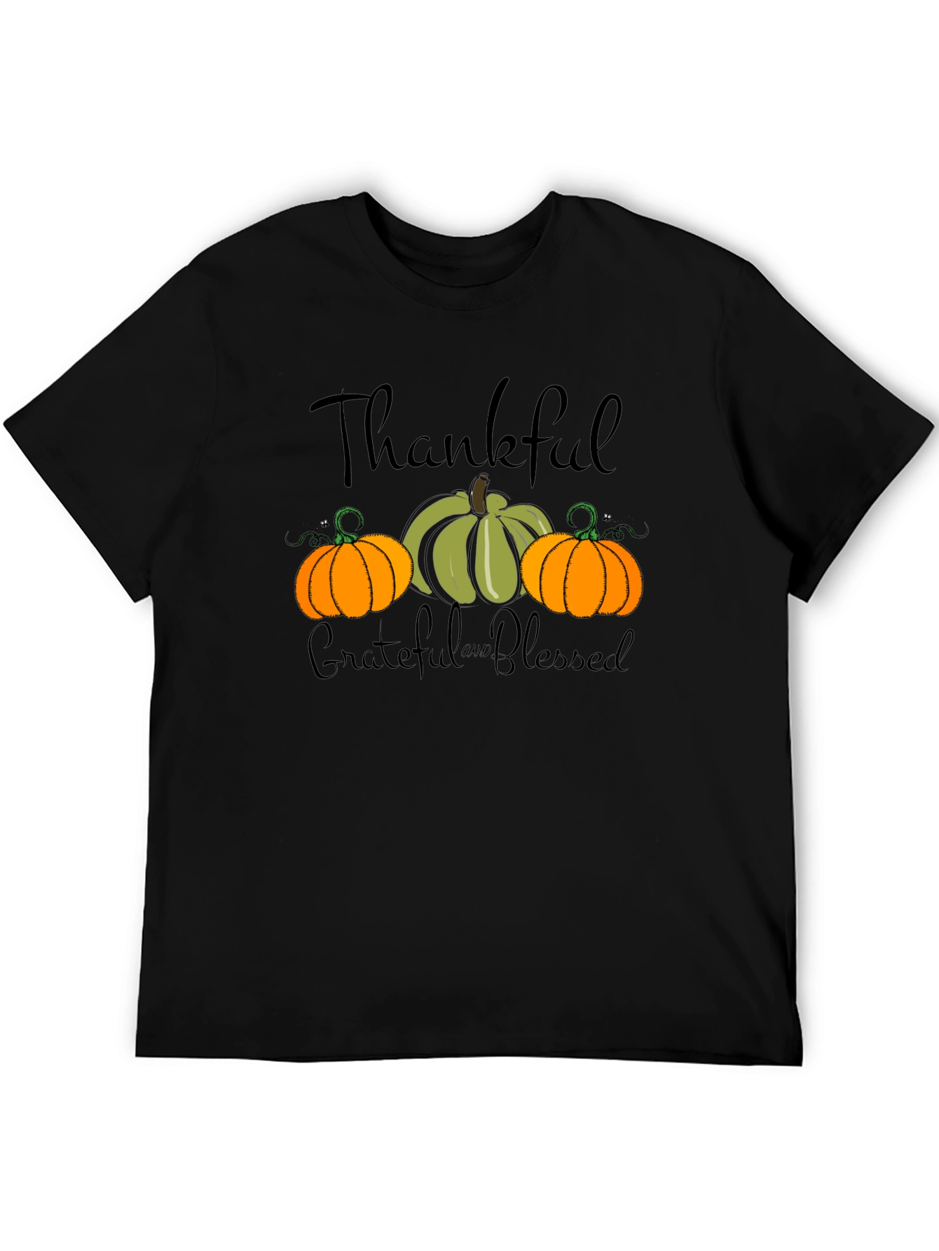 Thankful Grateful Blessed Pumpkin T-Shirt