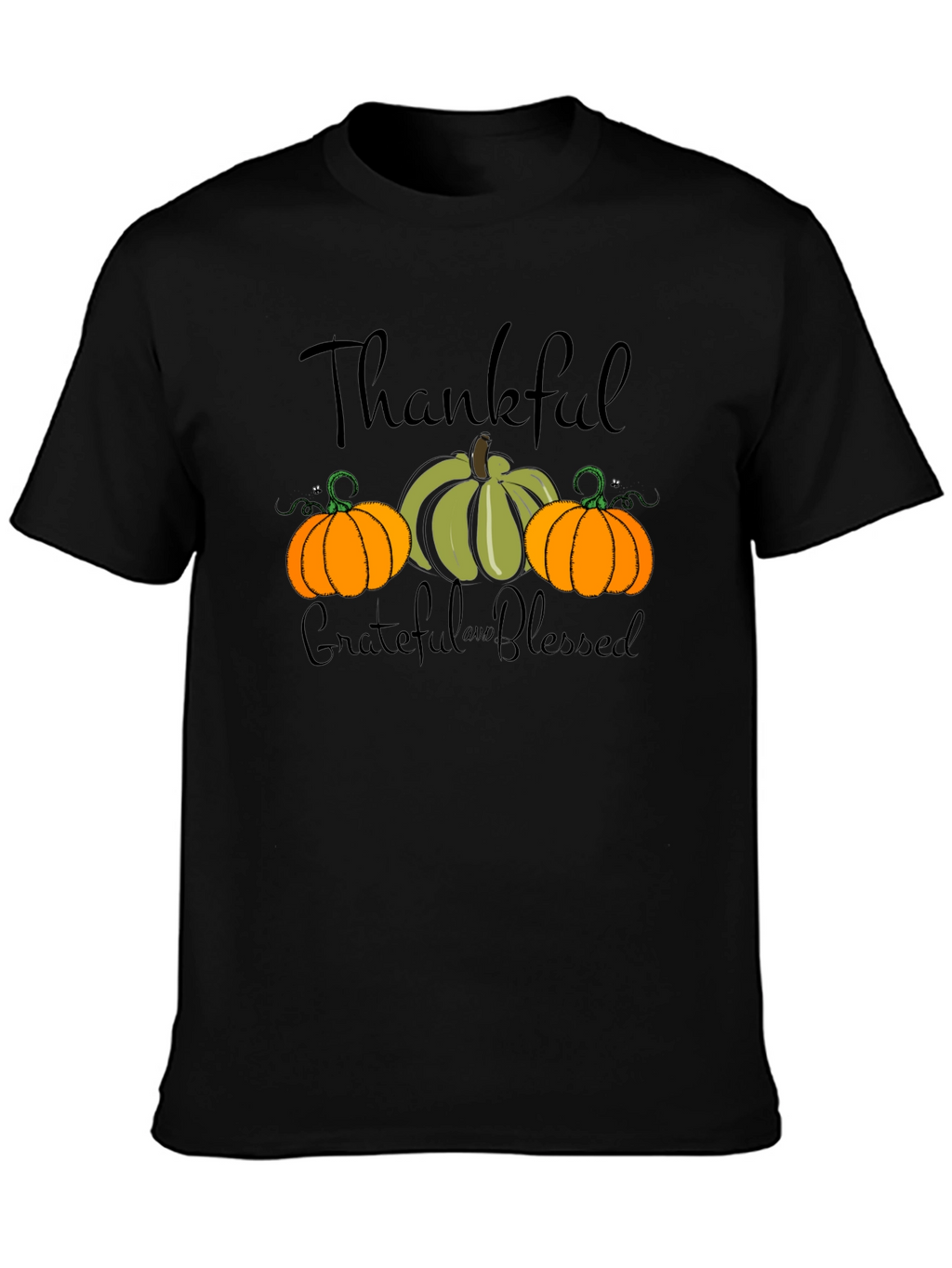 Thankful Grateful Blessed Pumpkin T-Shirt