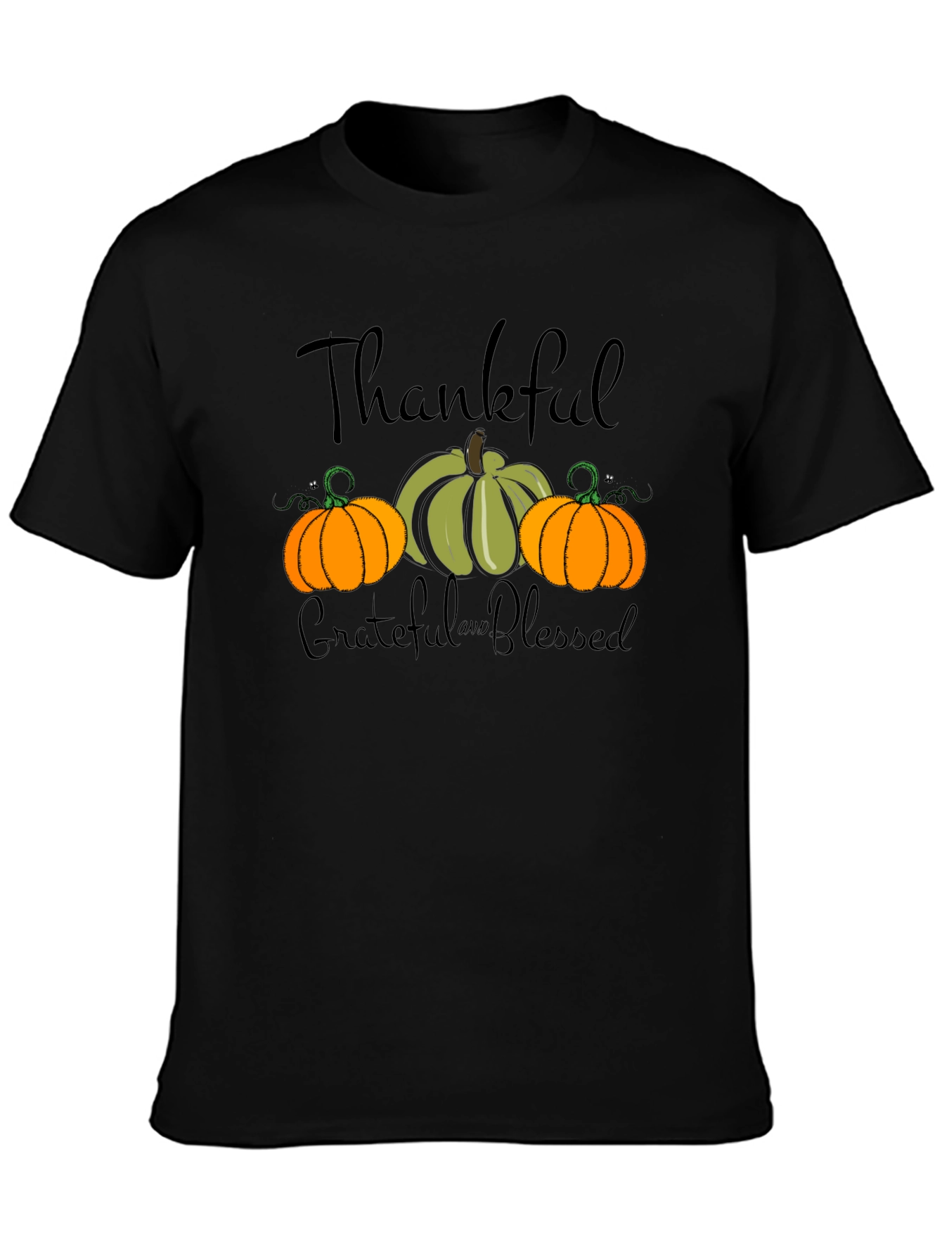 Thankful Grateful Blessed Pumpkin T-Shirt