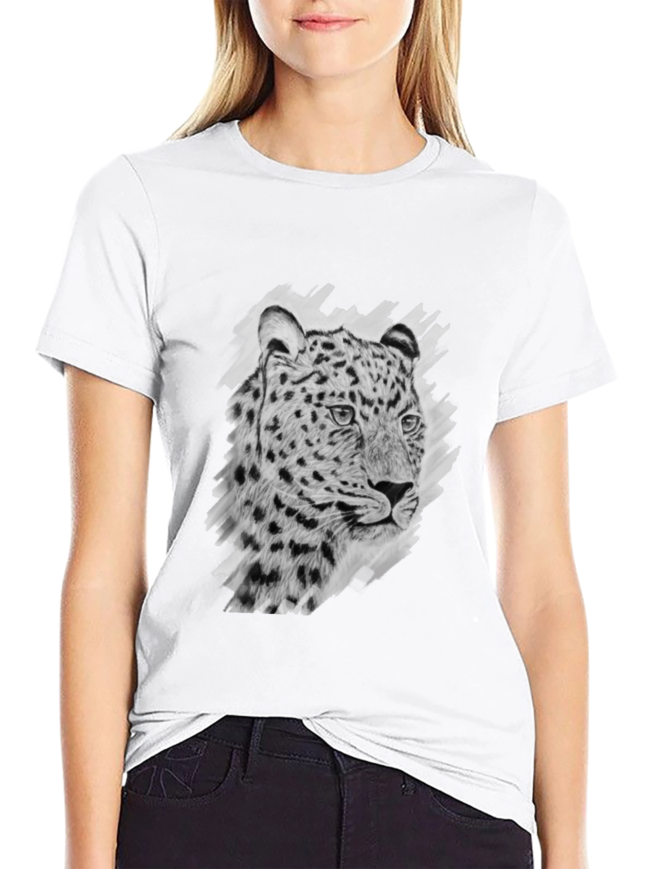 Leopard Print Black T-Shirt