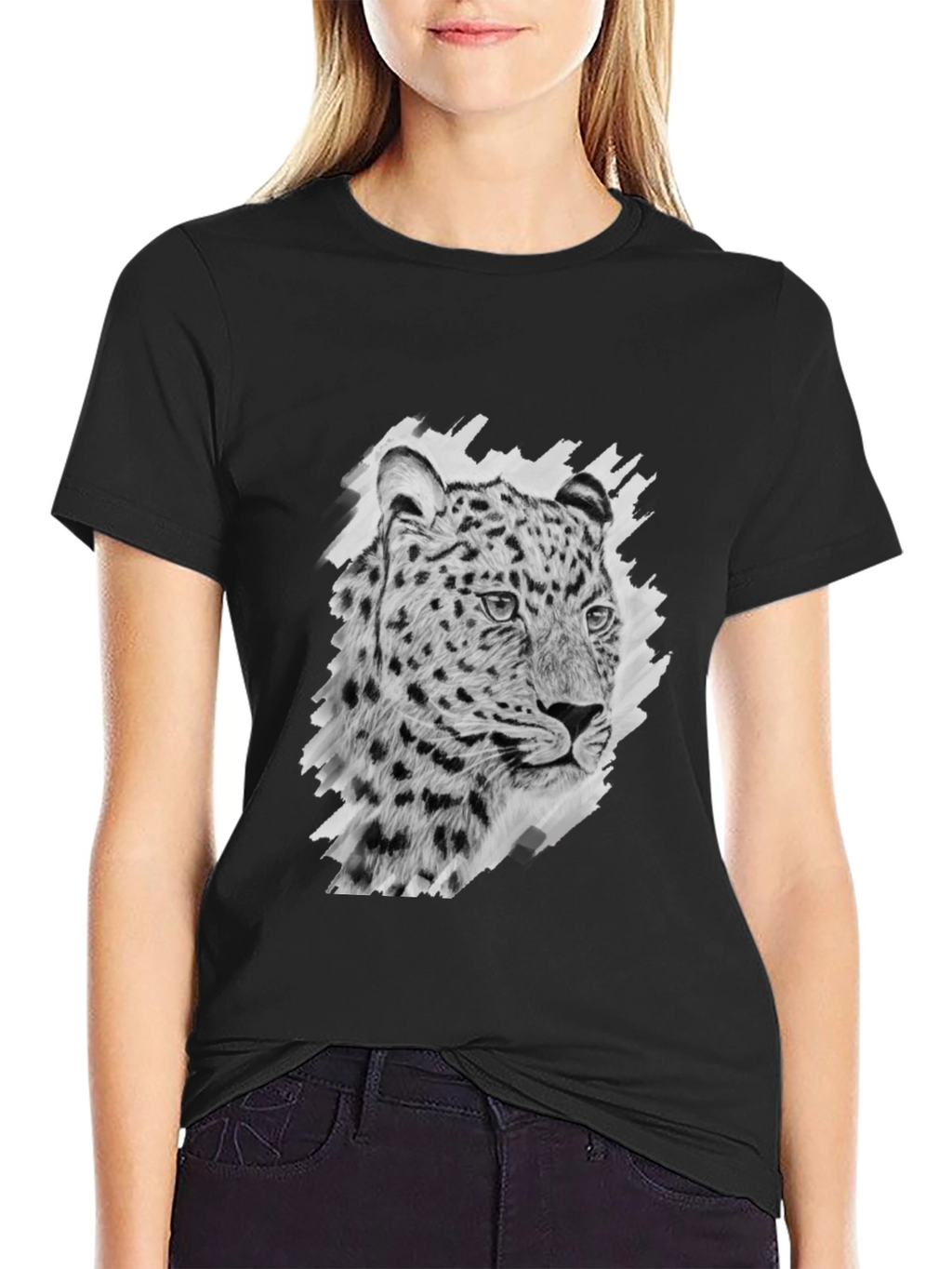 Leopard Print Black T-Shirt