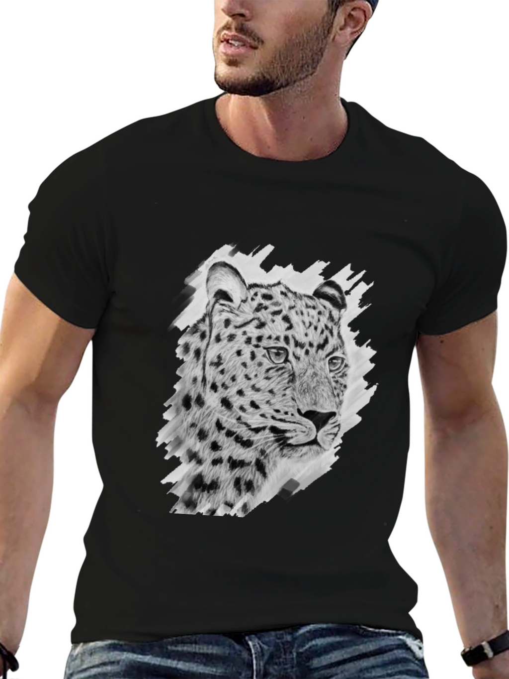 Leopard Print Black T-Shirt
