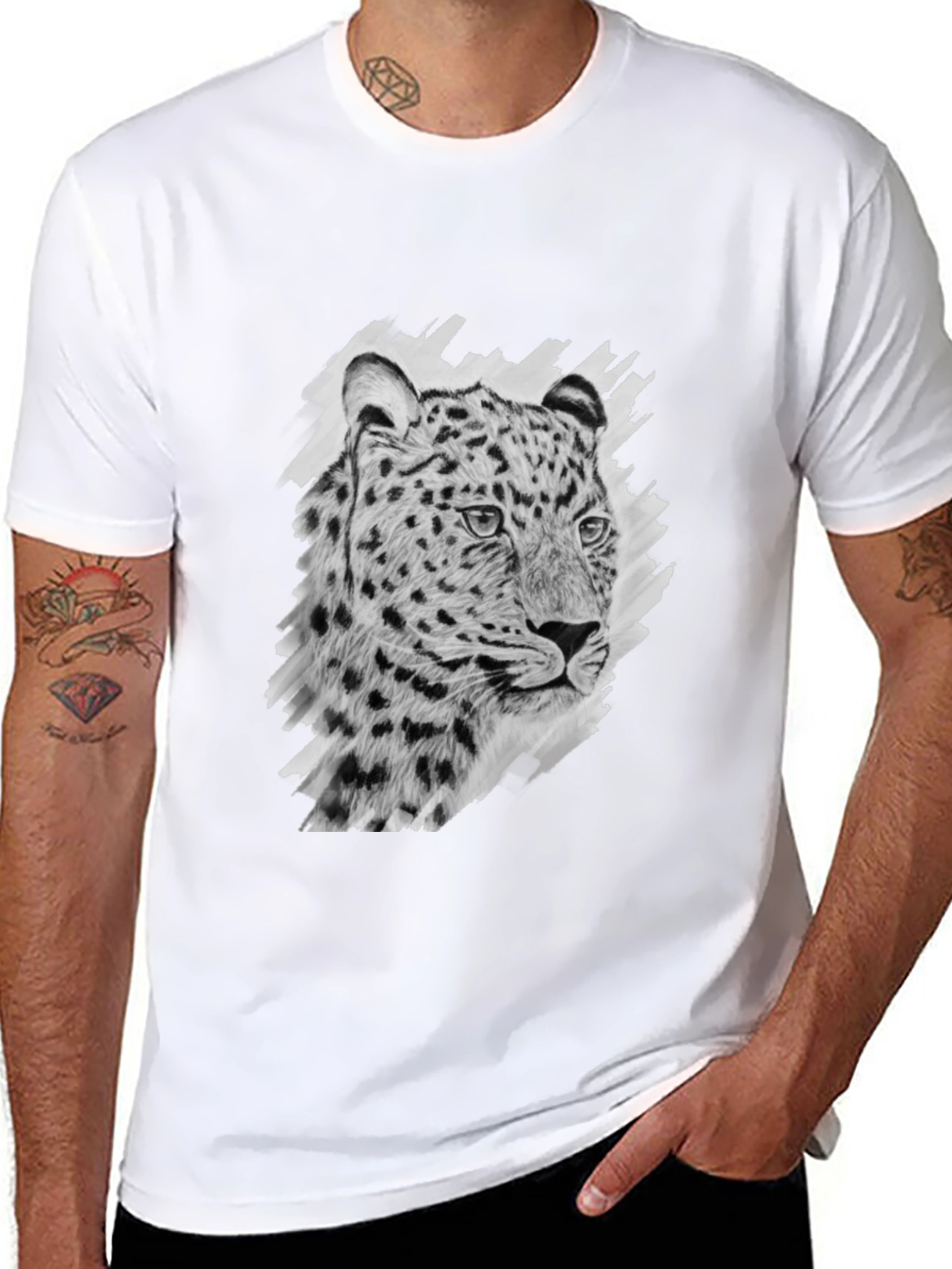 Leopard Print Black T-Shirt