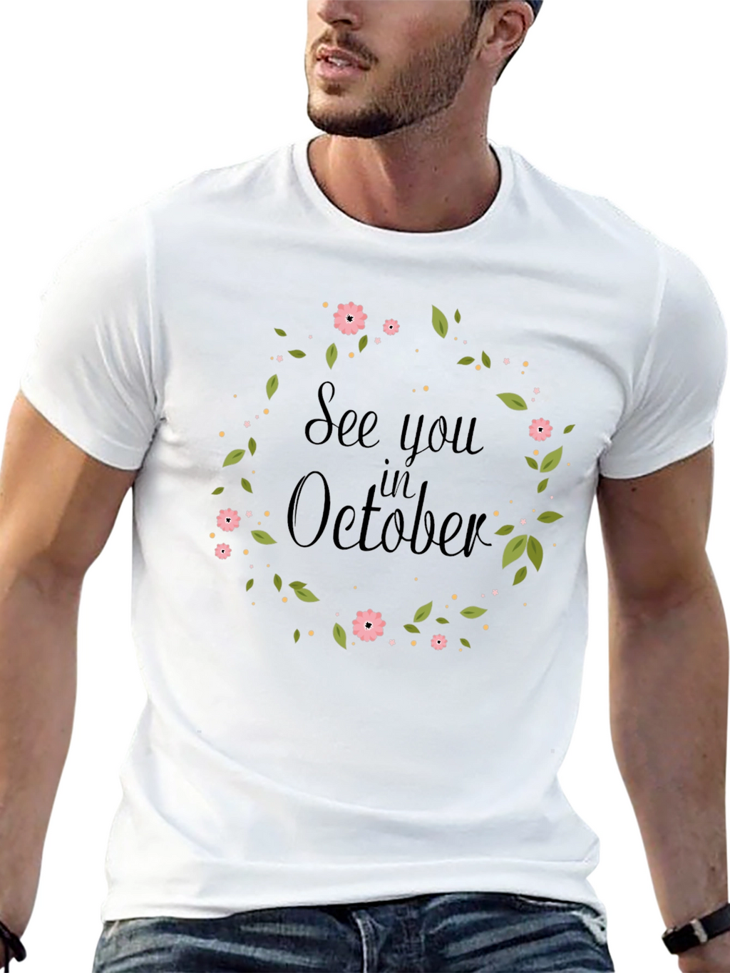 See You in October Floral Wreath T-Shirt