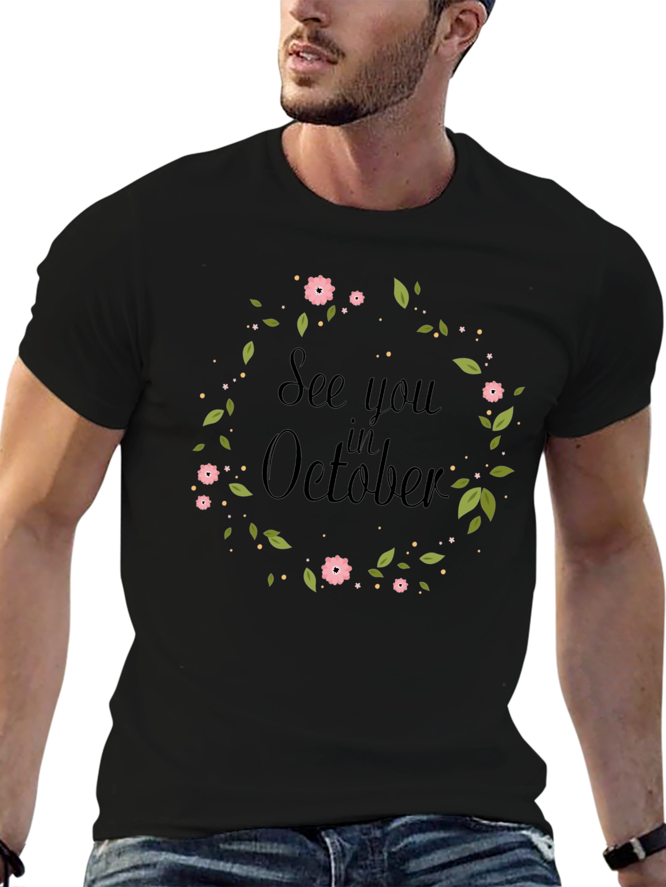 See You in October Floral Wreath T-Shirt