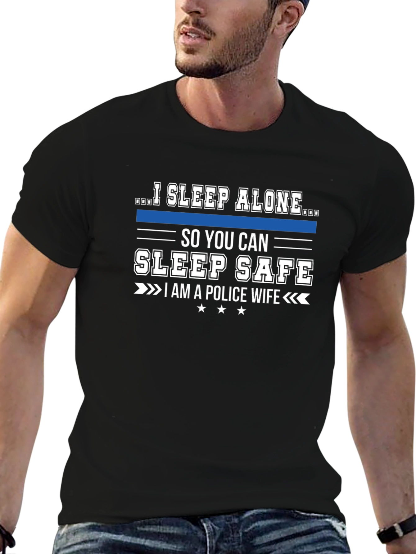I Sleep Alone Police Wife T-Shirt