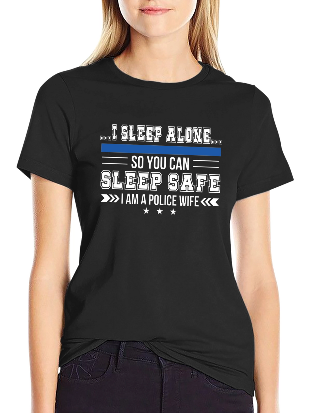 I Sleep Alone Police Wife T-Shirt