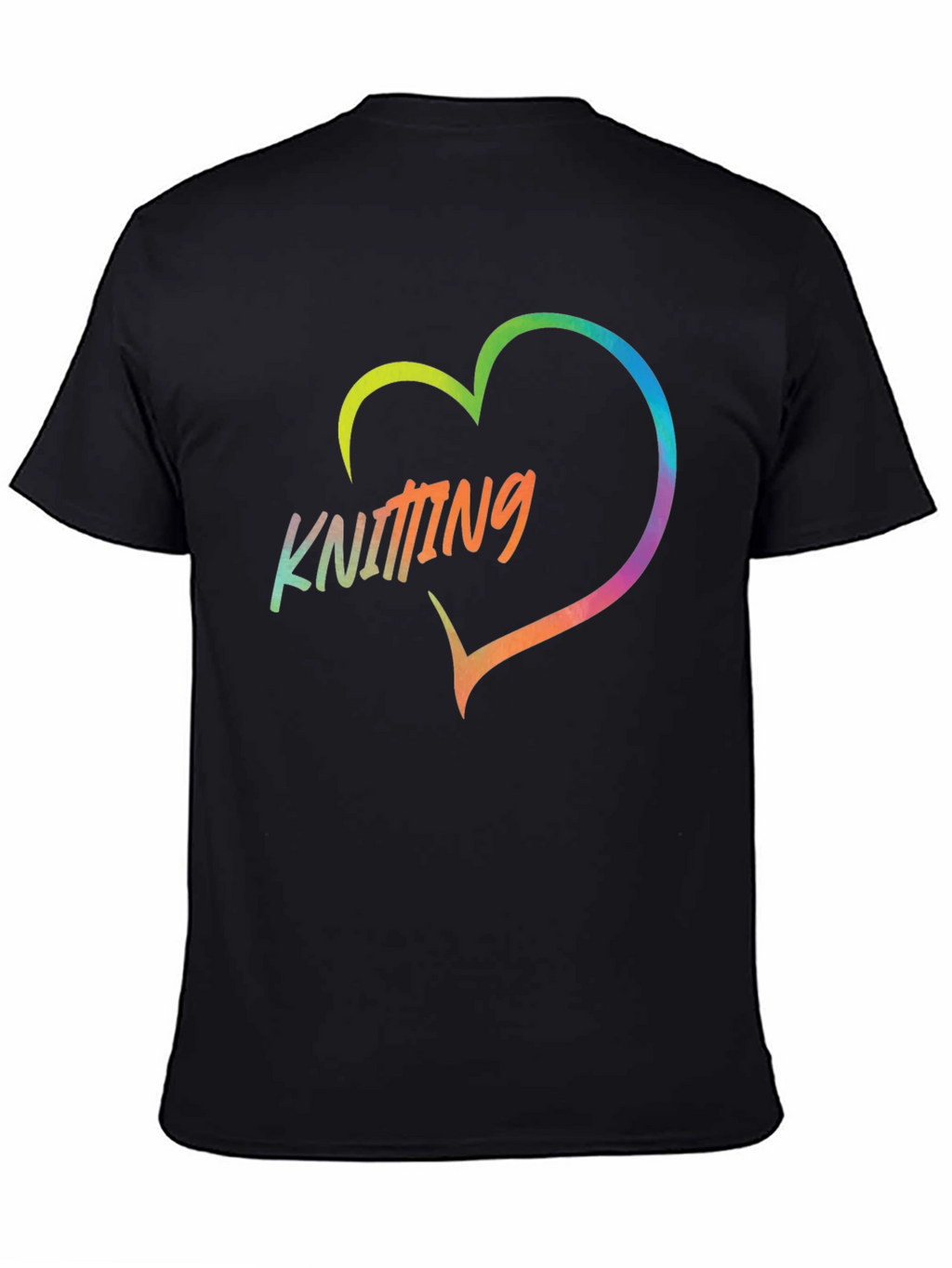 Knitting Heart T-Shirt - Rainbow Knit Lover Tee