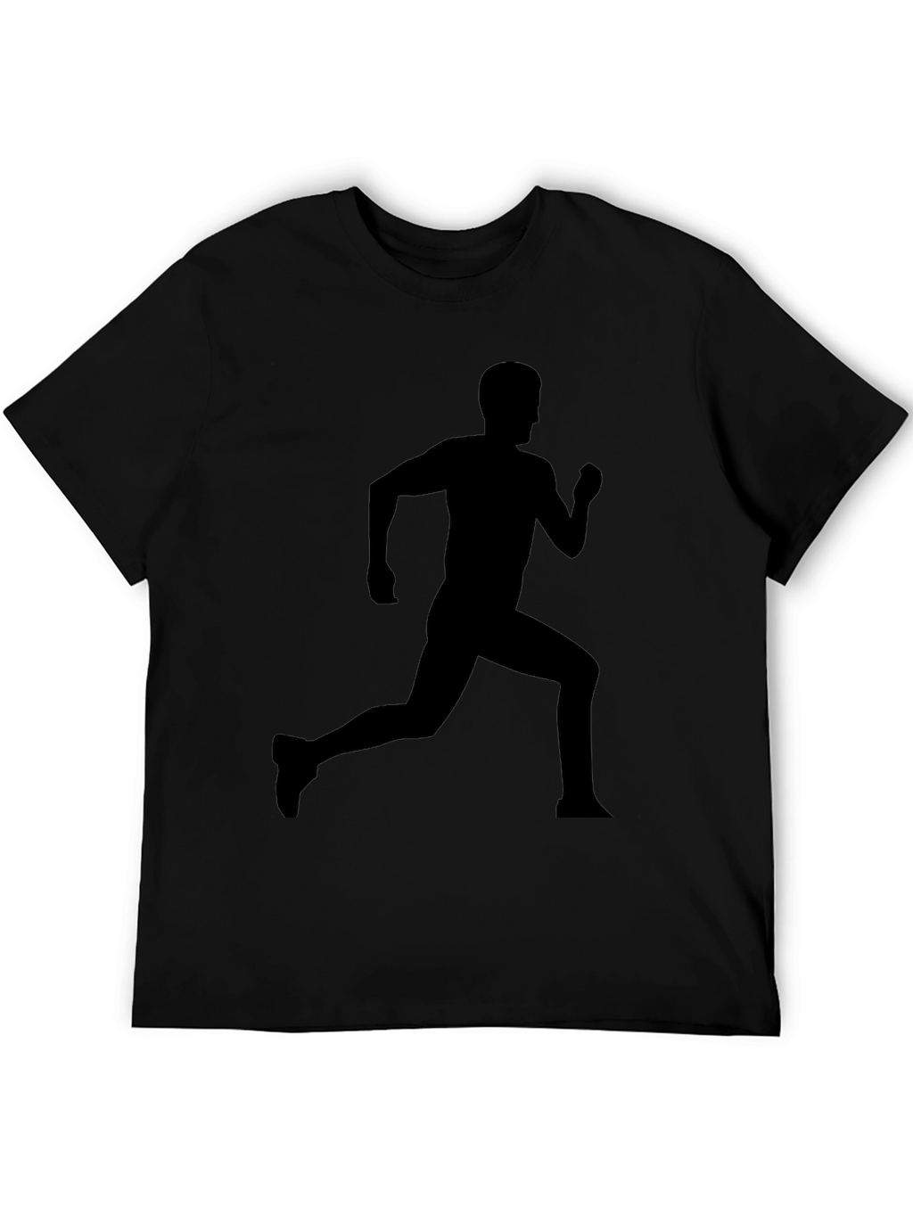Mens Black Running Silhouette Graphic T-Shirt