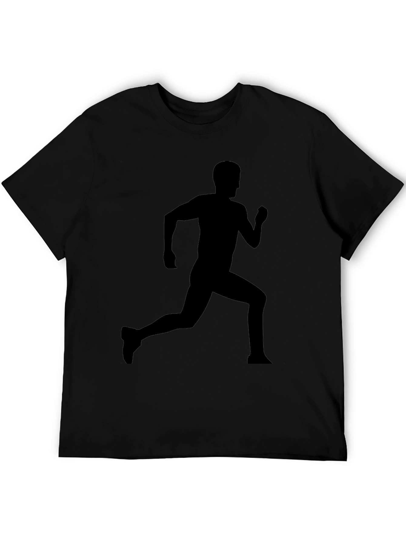 Mens Black Running Silhouette Graphic T-Shirt