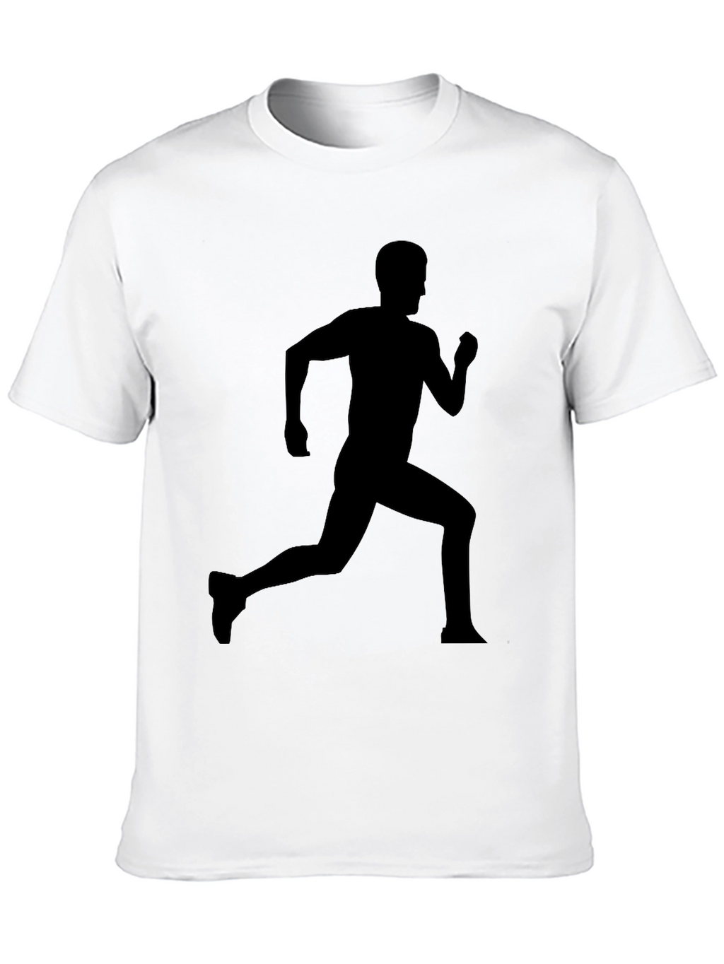 Mens Black Running Silhouette Graphic T-Shirt