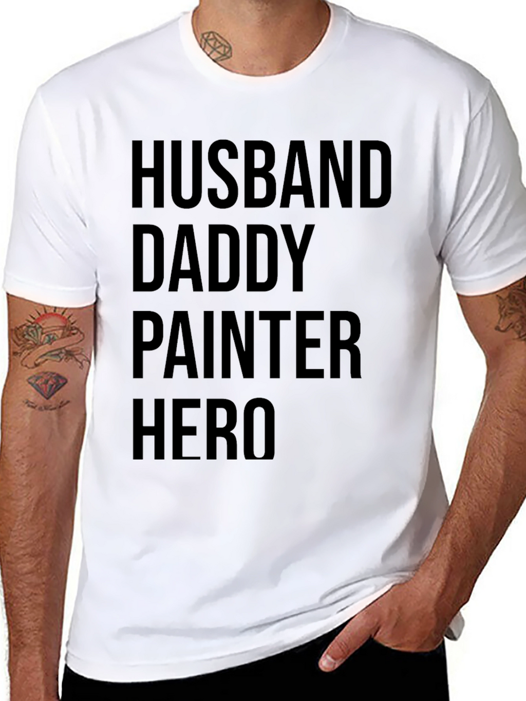 Husband Daddy Painter Hero Black T-Shirt