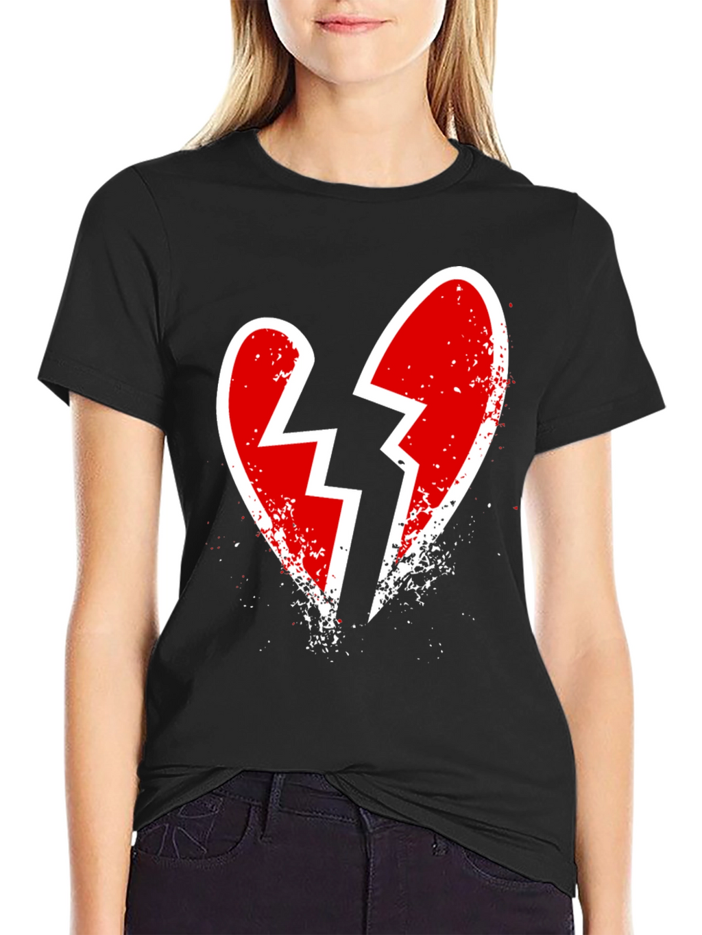 Broken Heart Graphic Tee - Edgy Casual Style