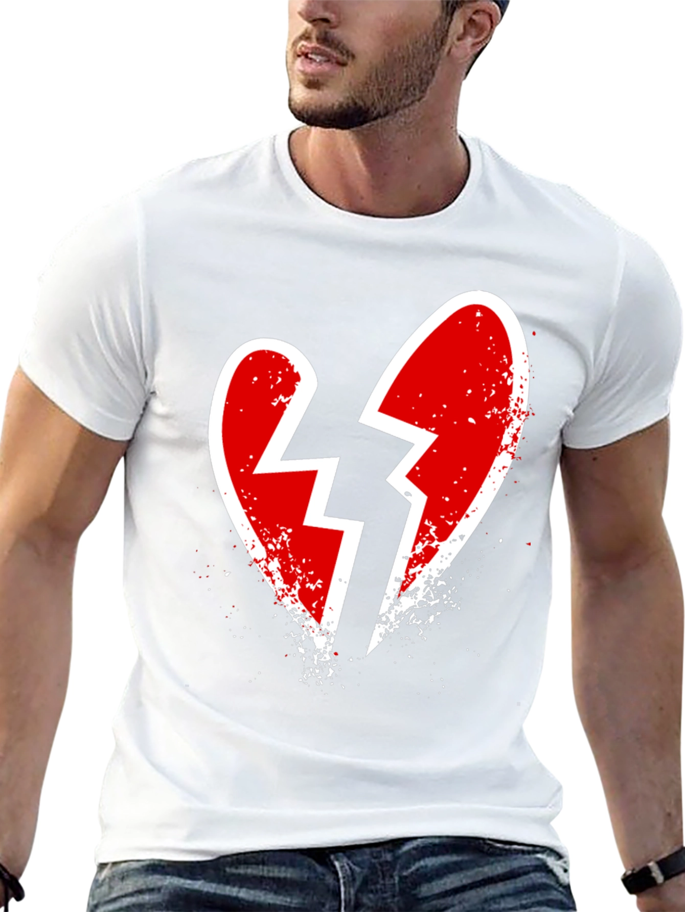 Broken Heart Graphic Tee - Edgy Casual Style