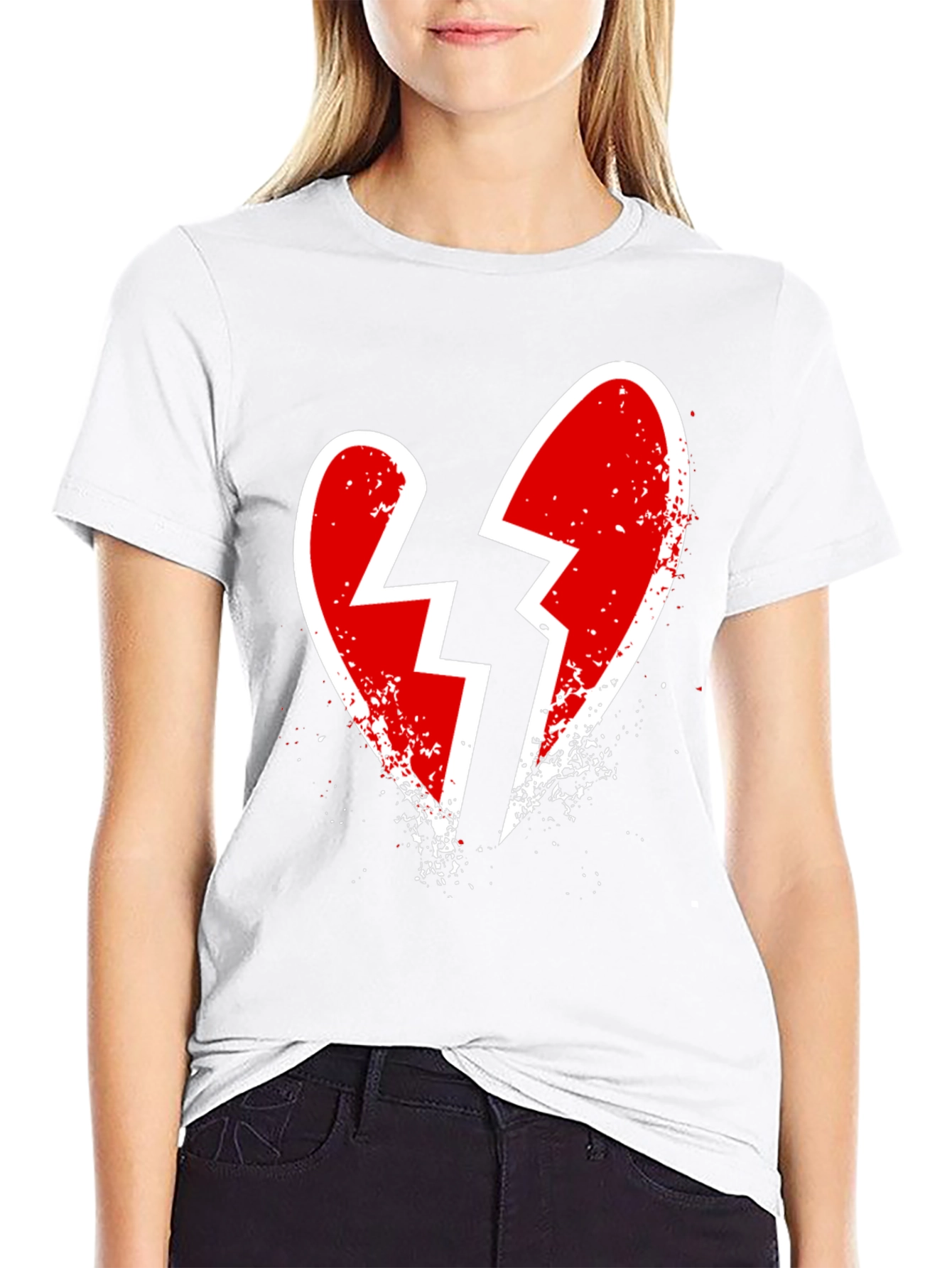 Broken Heart Graphic Tee - Edgy Casual Style