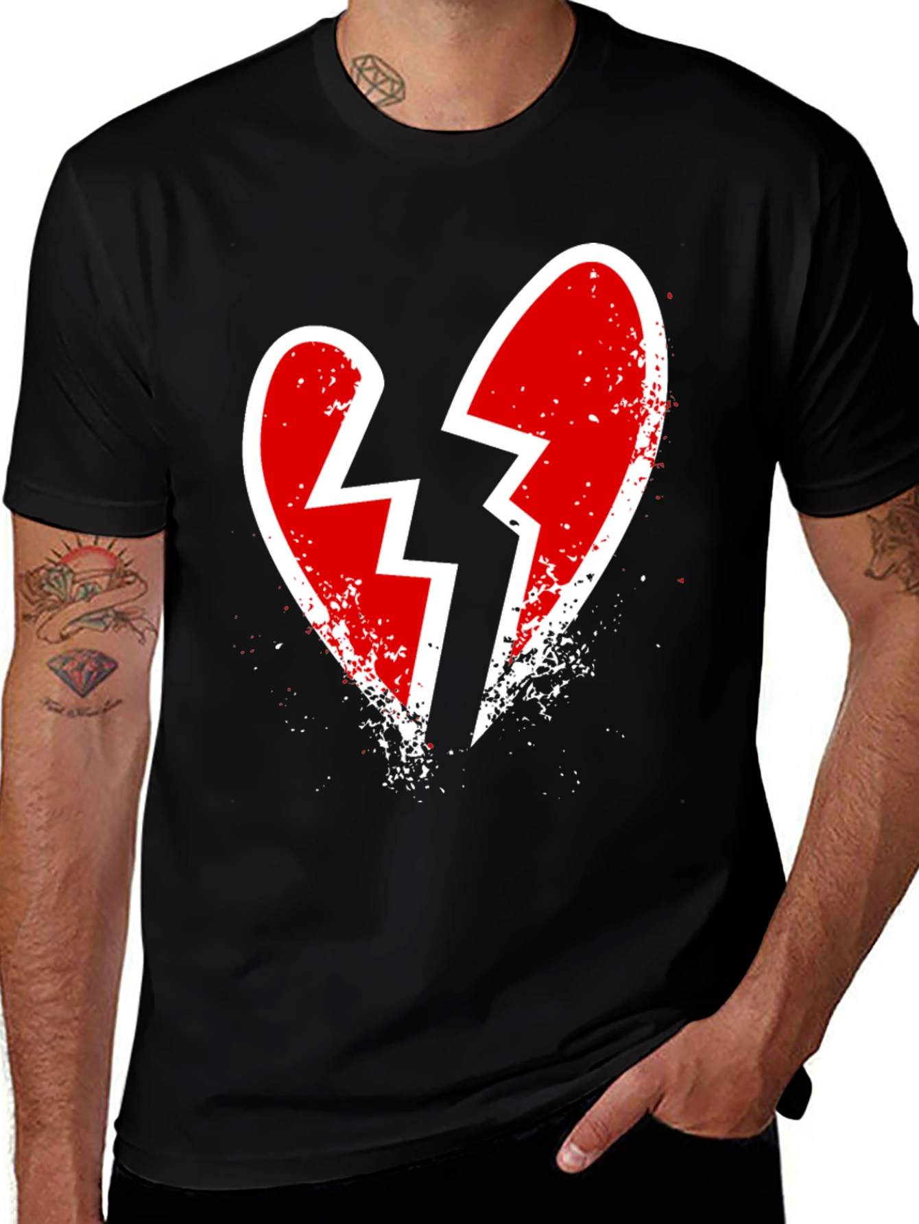 Broken Heart Graphic Tee - Edgy Casual Style