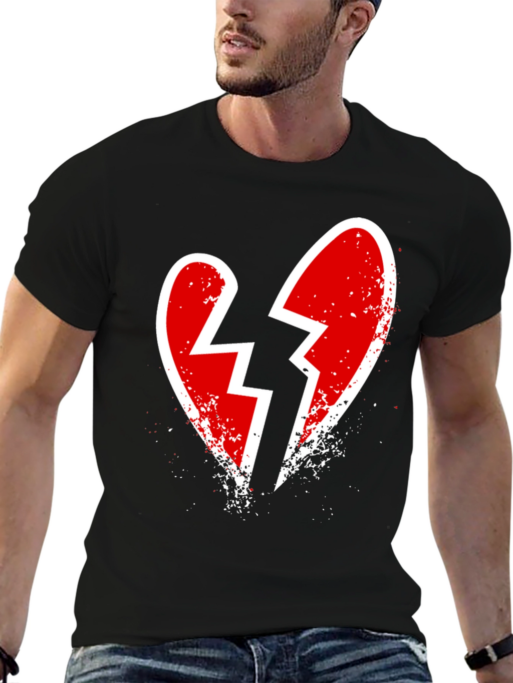 Broken Heart Graphic Tee - Edgy Casual Style