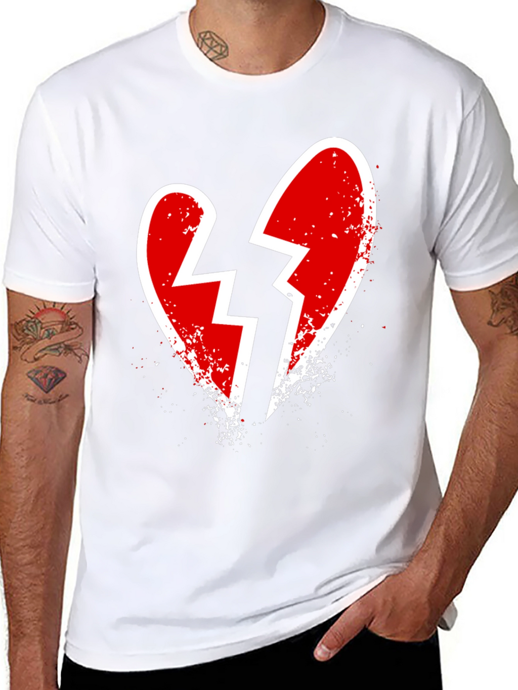 Broken Heart Graphic Tee - Edgy Casual Style
