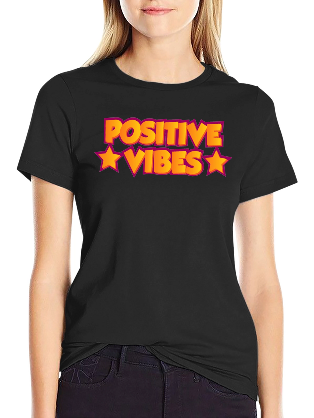 Positive Vibes Graphic Tee - Black