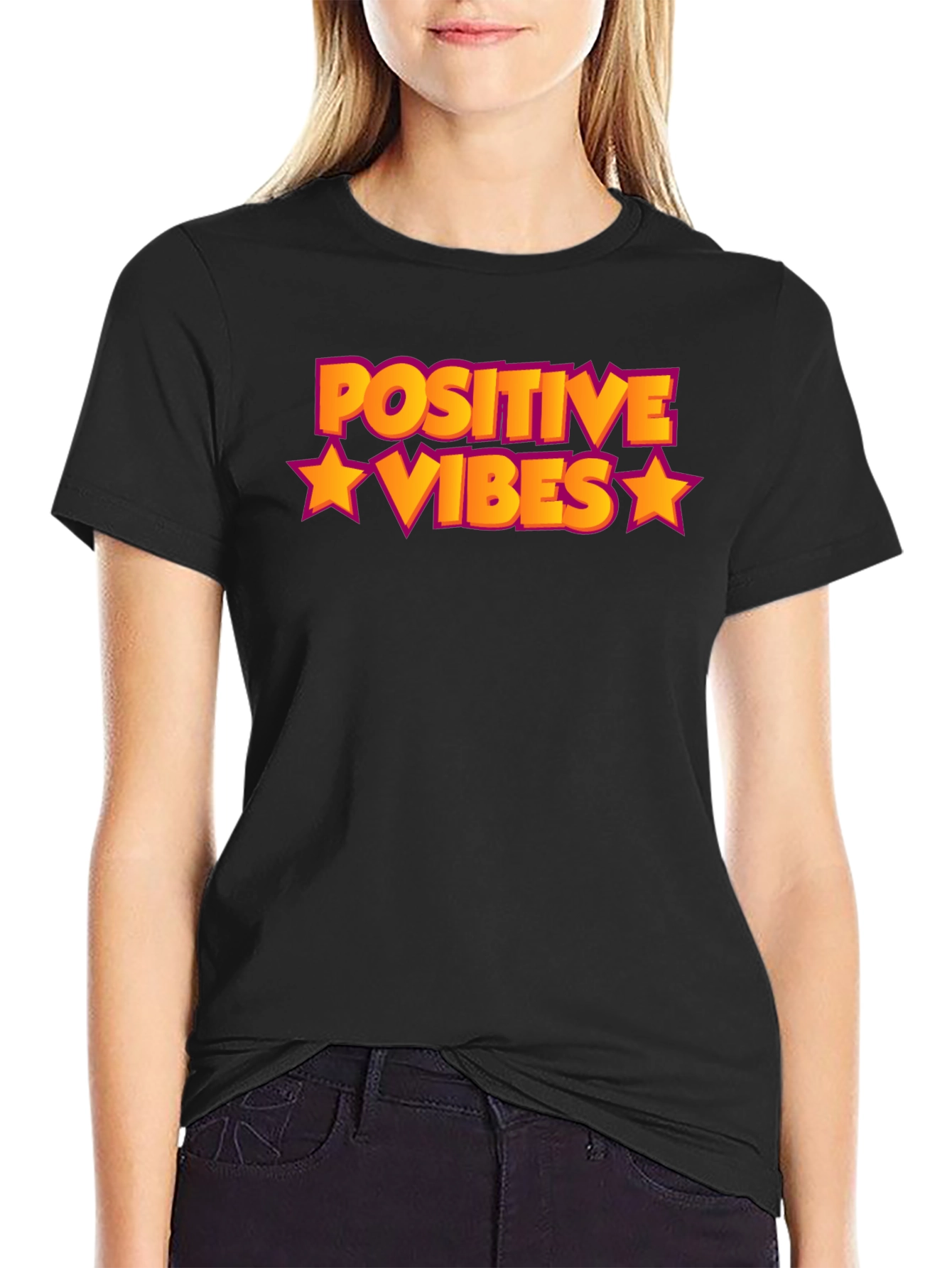 Positive Vibes Graphic Tee - Black