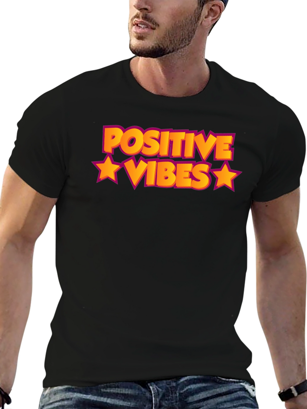 Positive Vibes Graphic Tee - Black