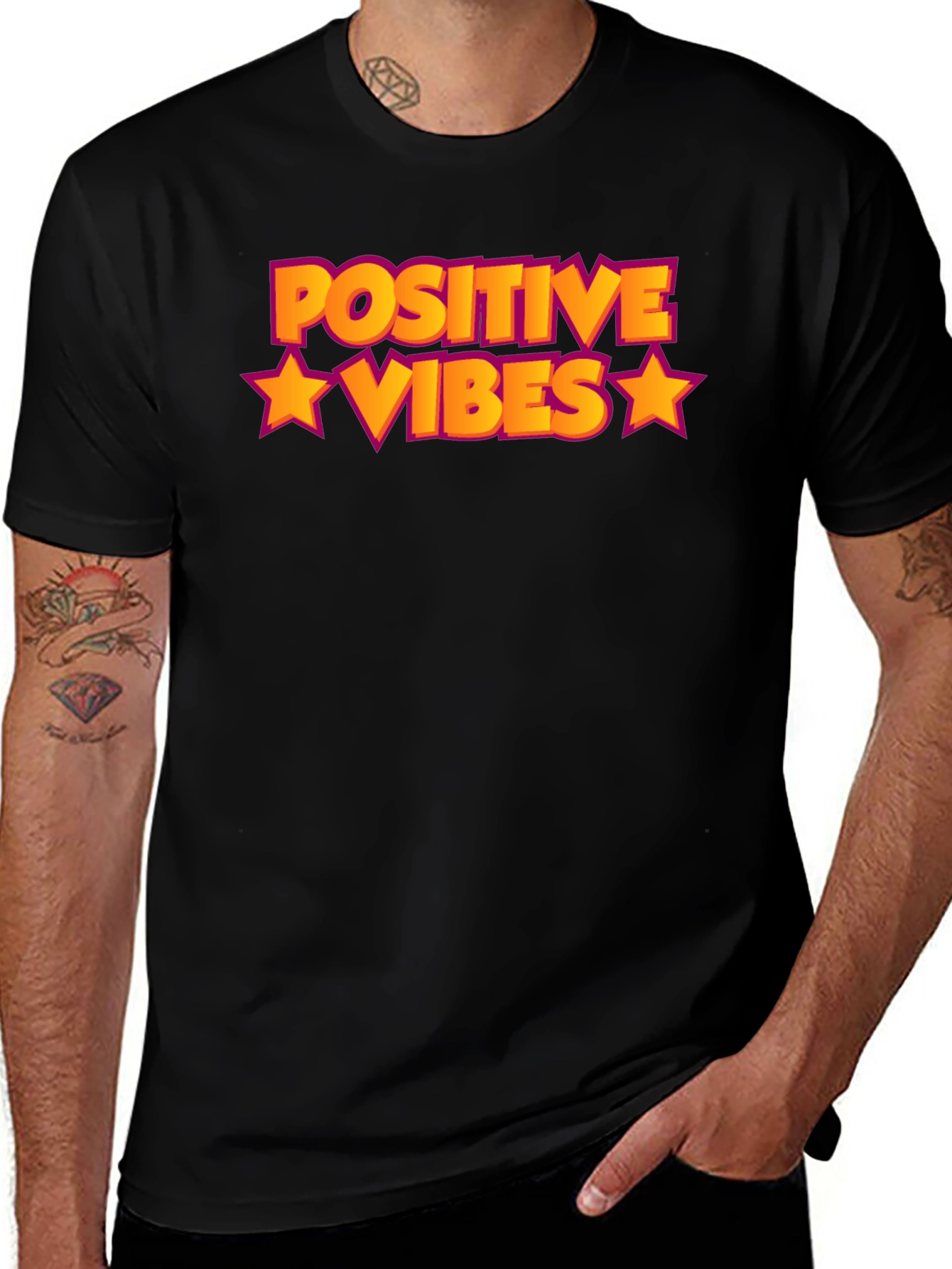 Positive Vibes Graphic Tee - Black