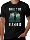 Eco-Friendly There Is No Planet B Deer Graphic T-Shirt
