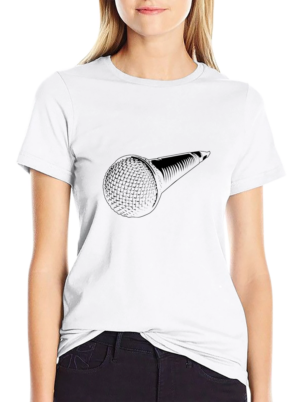 Retro Microphone Black T-Shirt