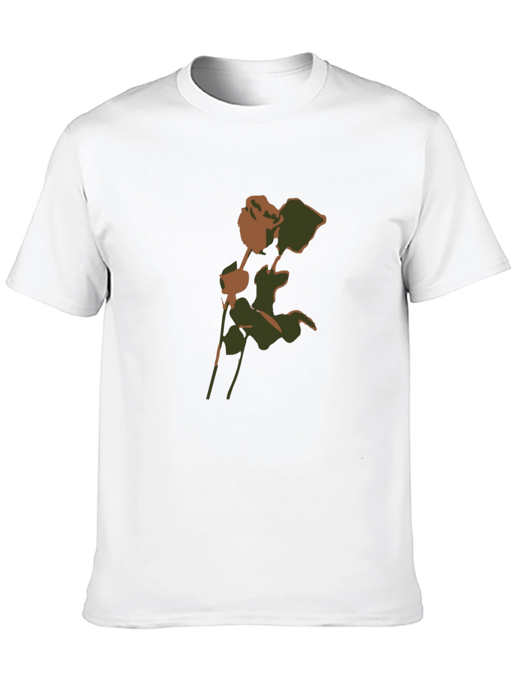Camouflage Rose Graphic T-Shirt - Modern Casual Style