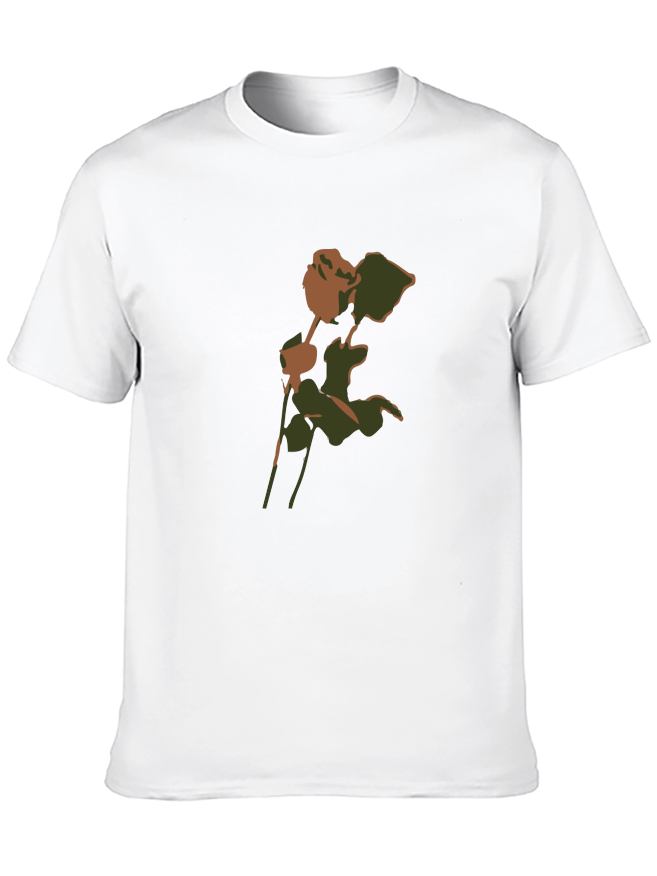 Camouflage Rose Graphic T-Shirt - Modern Casual Style
