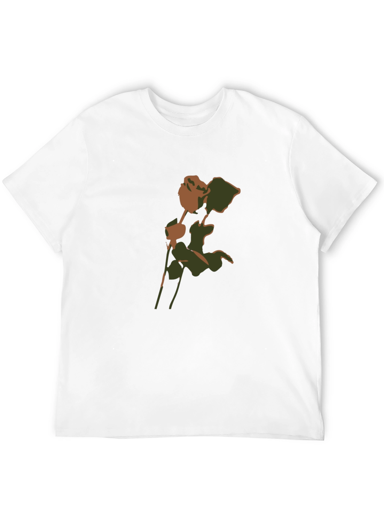 Camouflage Rose Graphic T-Shirt - Modern Casual Style