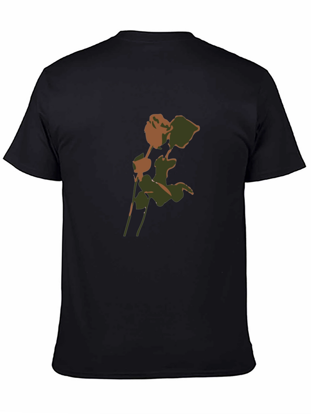 Camouflage Rose Graphic T-Shirt - Modern Casual Style