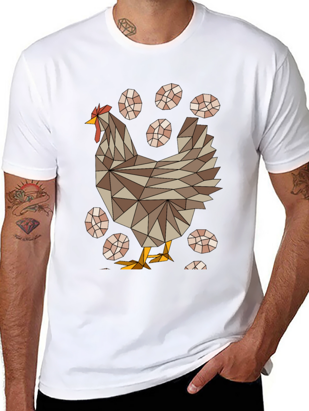 Geometric Chicken T-Shirt