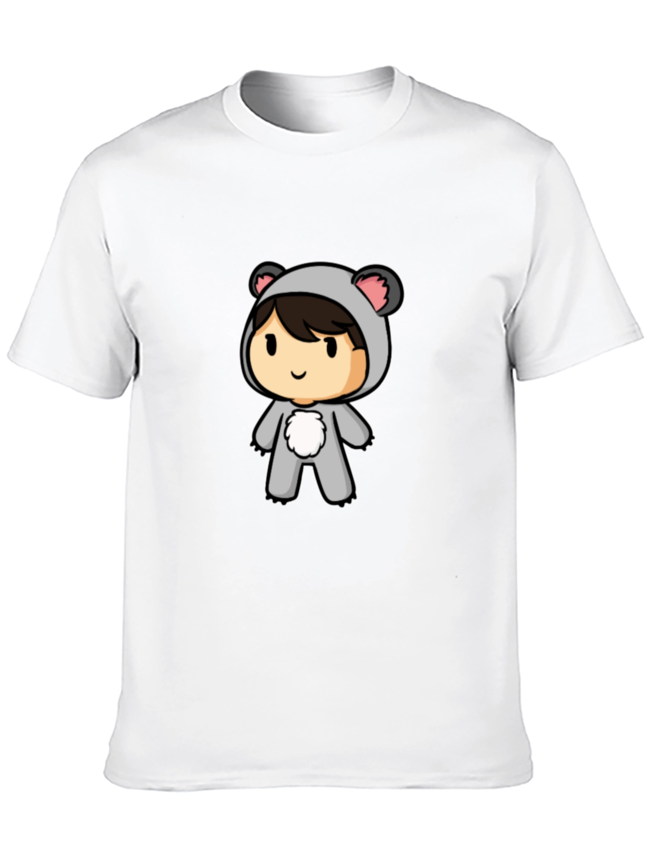 Cute Koala Cartoon Black T-Shirt