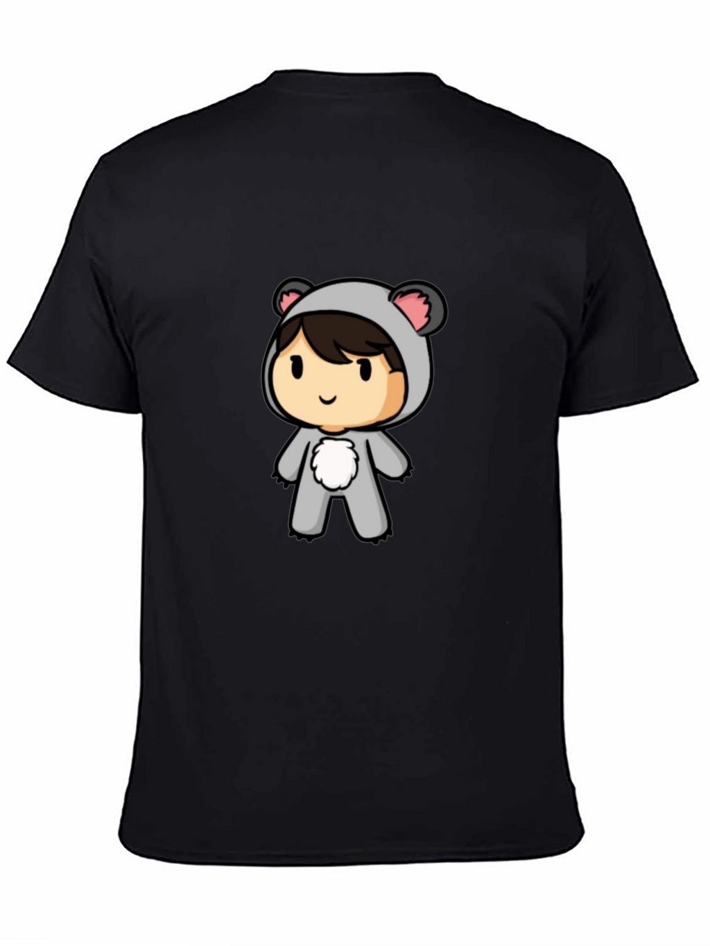Cute Koala Cartoon Black T-Shirt