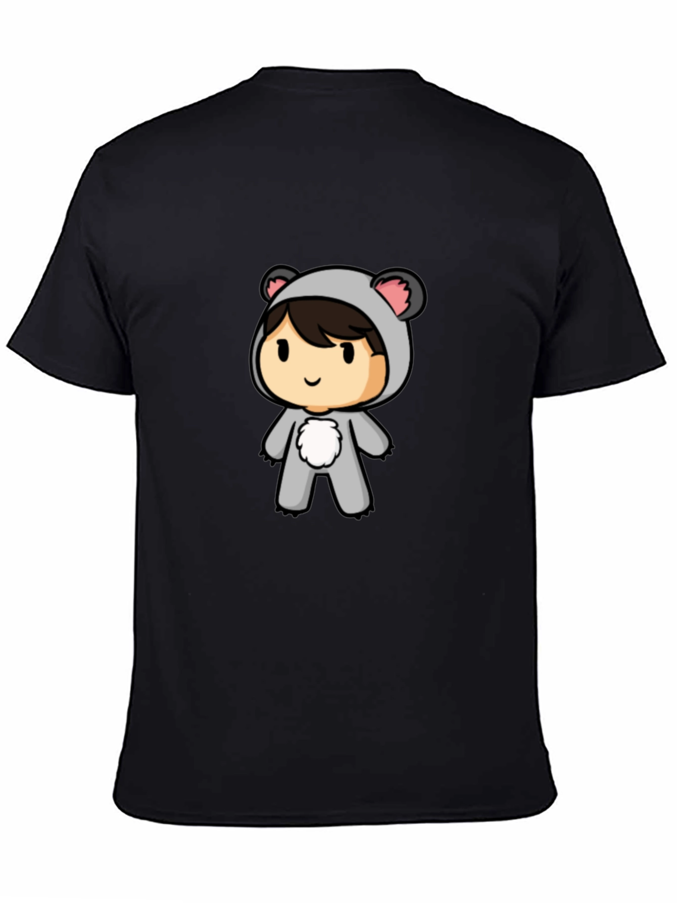 Cute Koala Cartoon Black T-Shirt