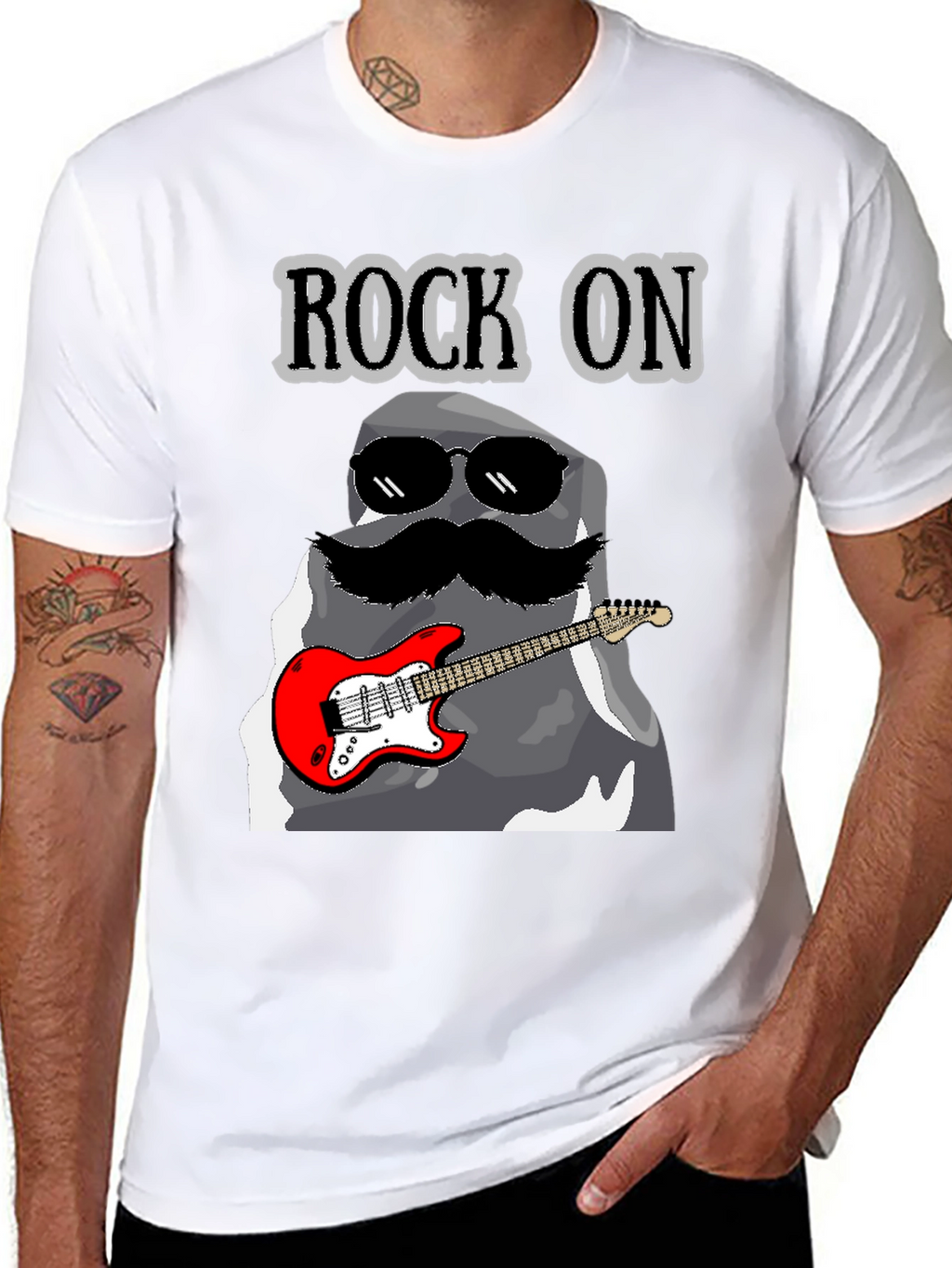 Rock On Stone Guitar T-Shirt