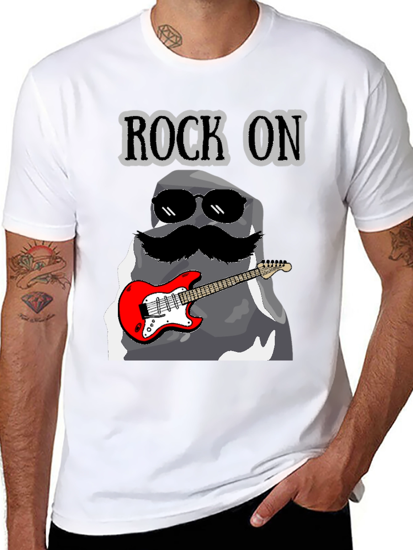 Rock On Stone Guitar T-Shirt