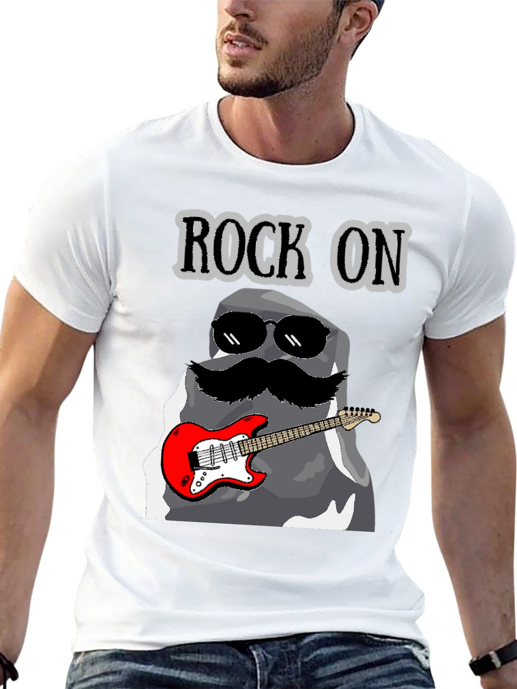Rock On Stone Guitar T-Shirt