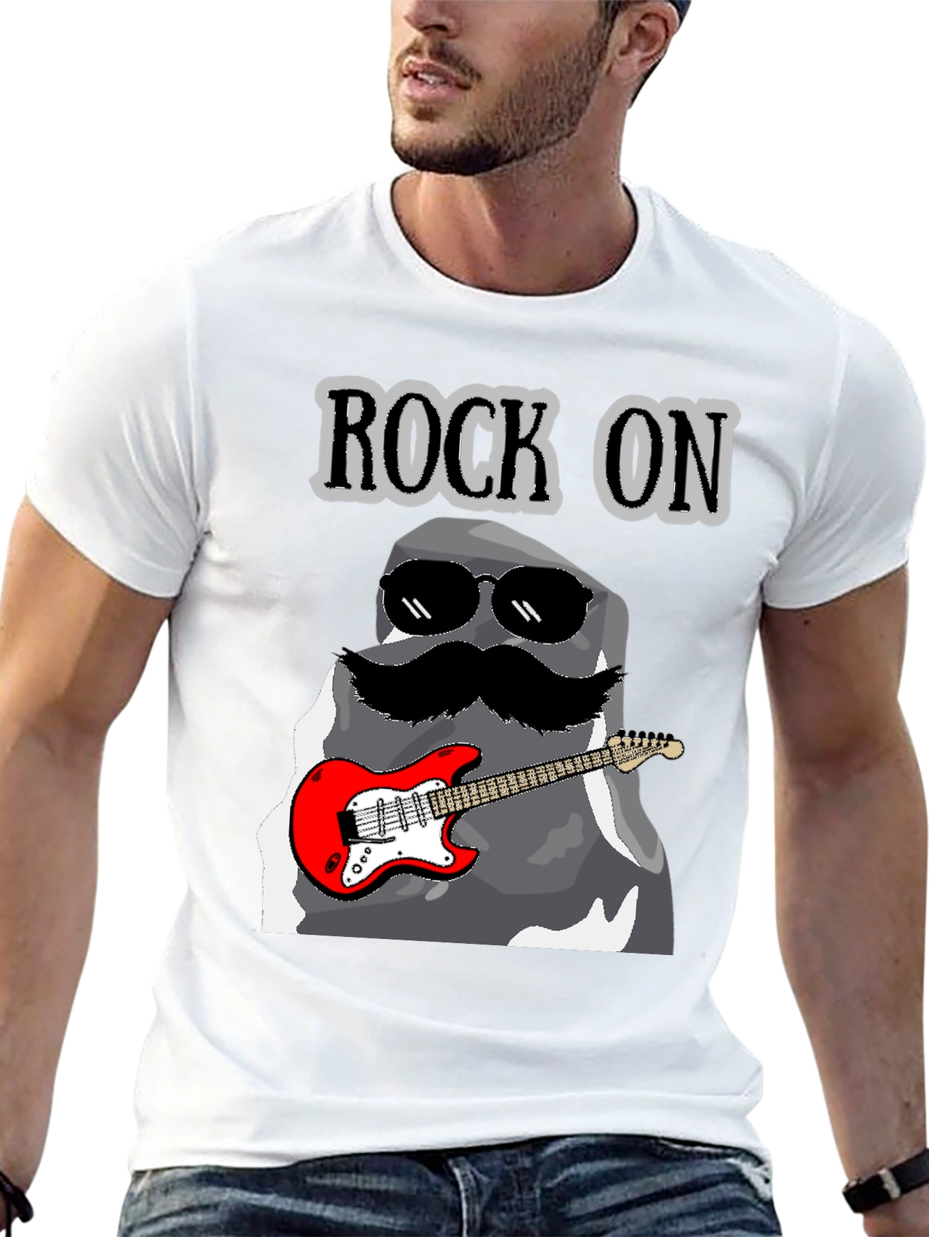 Rock On Stone Guitar T-Shirt