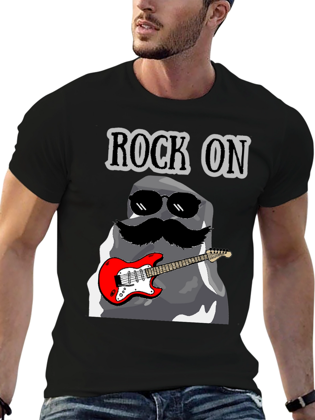 Rock On Stone Guitar T-Shirt