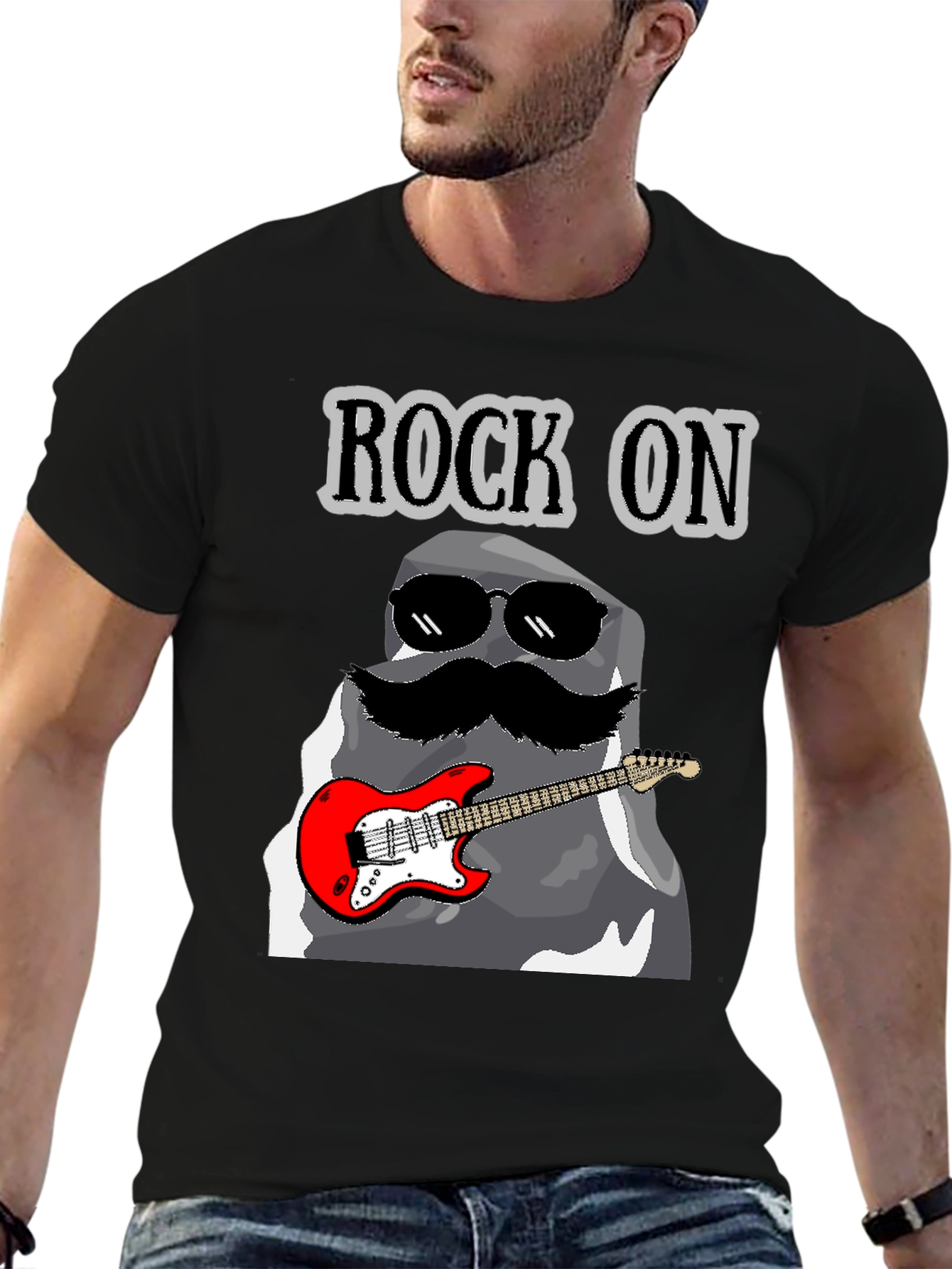 Rock On Stone Guitar T-Shirt