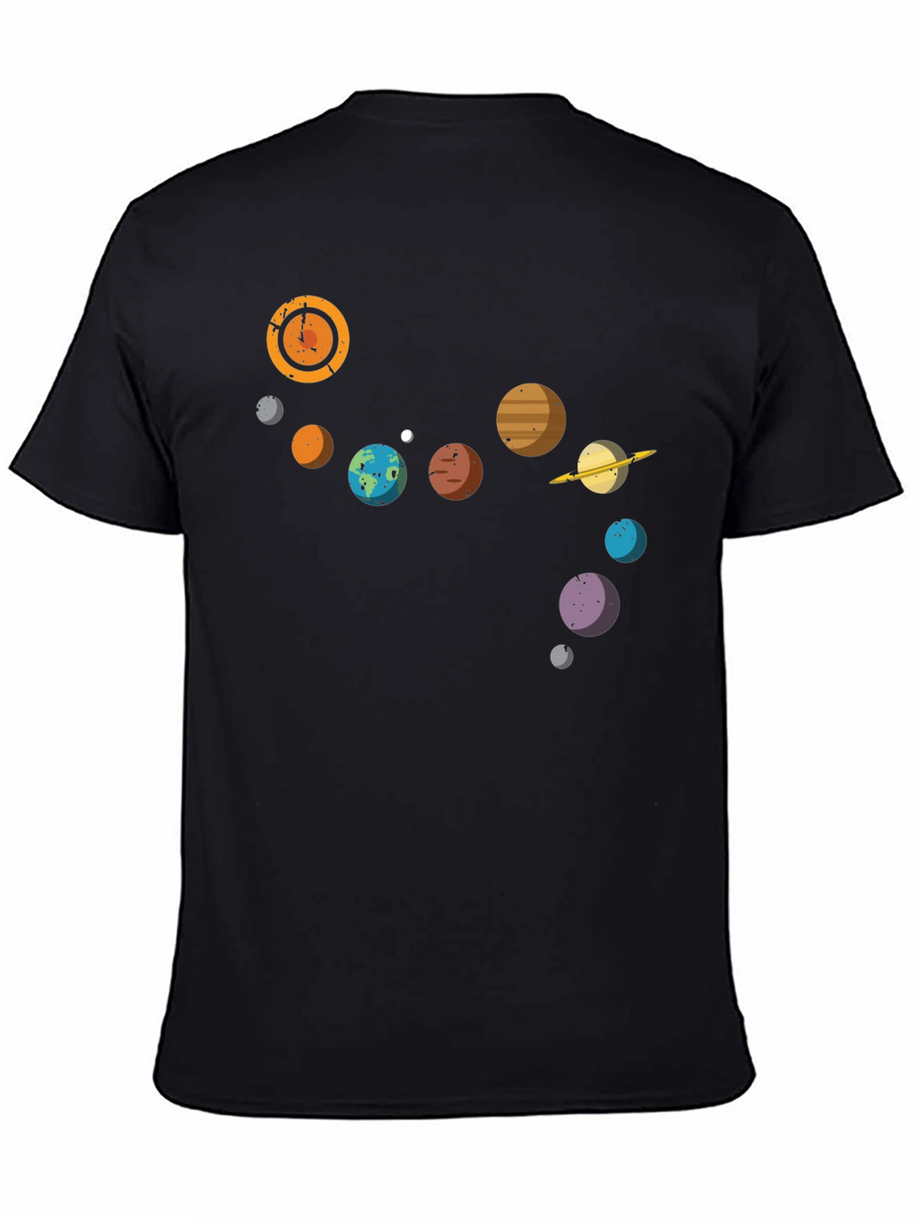 Planetary System Graphic Tee - Black Cotton T-Shirt
